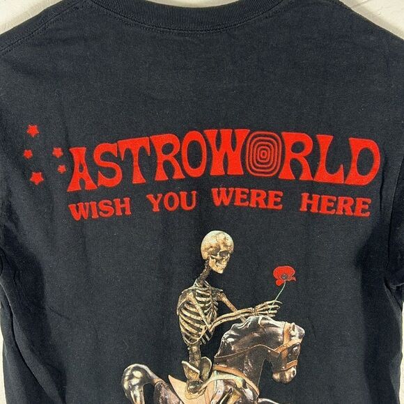 🔥 Travis Scott ASTROWORLD Wish You Were Here Cactus Jack Merch RAP Tee Sm- EUC - Picture 2 of 6